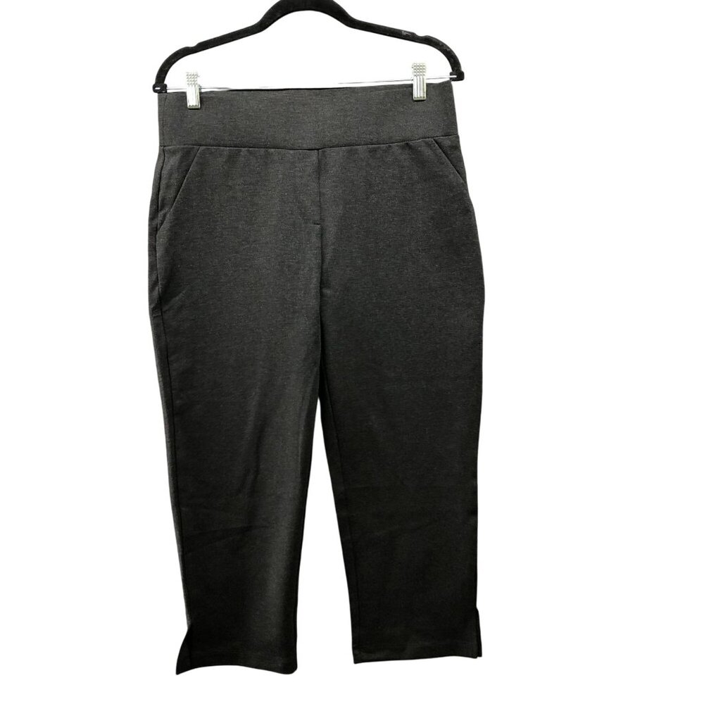 Tapata Pull On Capri Ponte Pants Womens L‎ 20.5'' Inseam Gray Trouser Stretchy
